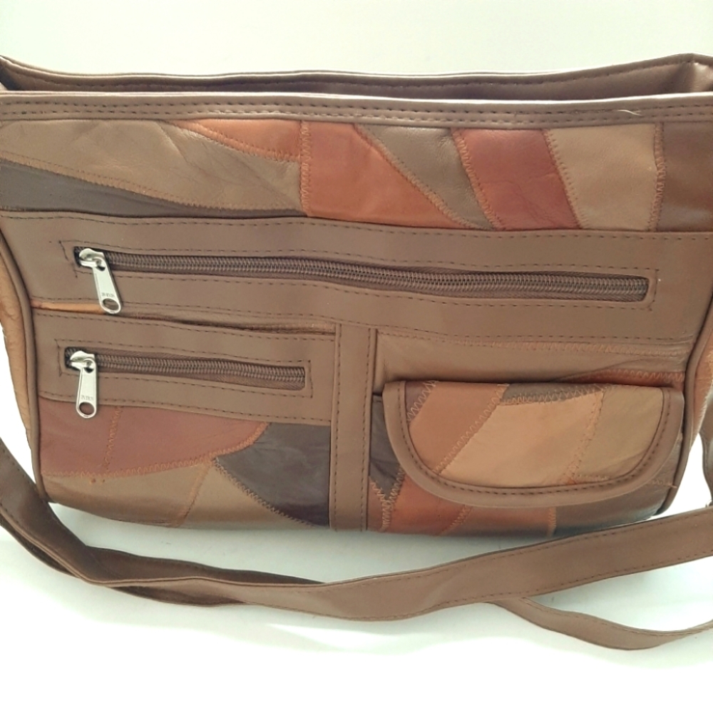 NEW Genuine Leather Patch Bag
